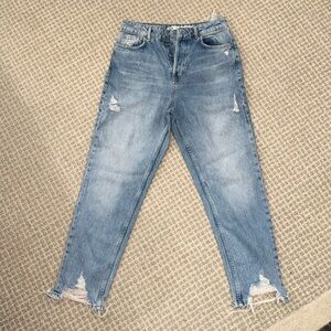 Zara high waisted multi-button jeans